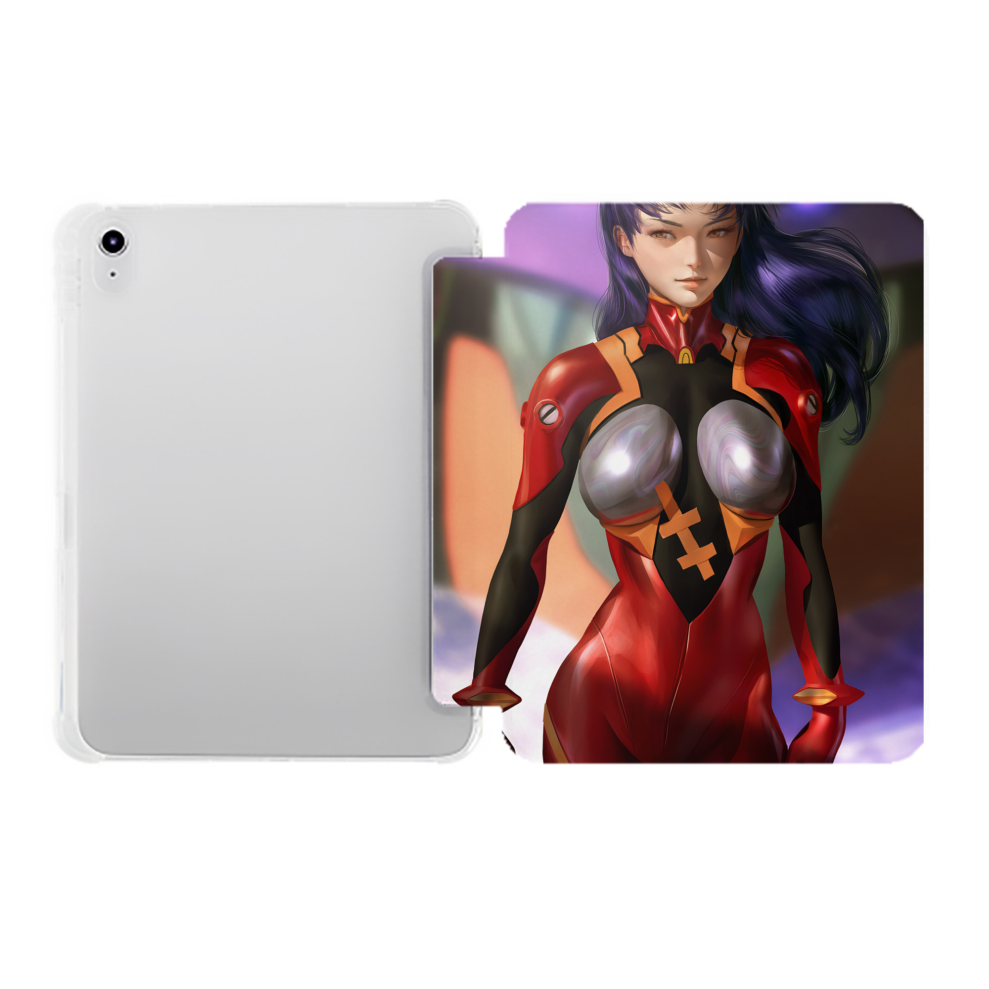 （画像用） EVA 新世紀エヴァンゲリオン IPad ケース ペン収納付き 三つ折りスタンド PUレザー×シリコン 対応機種9.5/10.5/10.9インチ